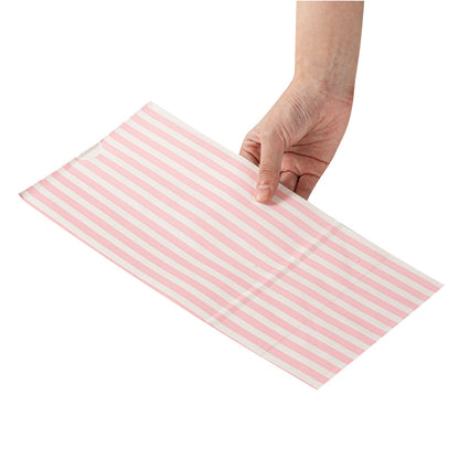 Bag Tek Pink and White Stripe Paper Bag - 8 lb - 6" x 4" x 11 3/4" - 100 count box