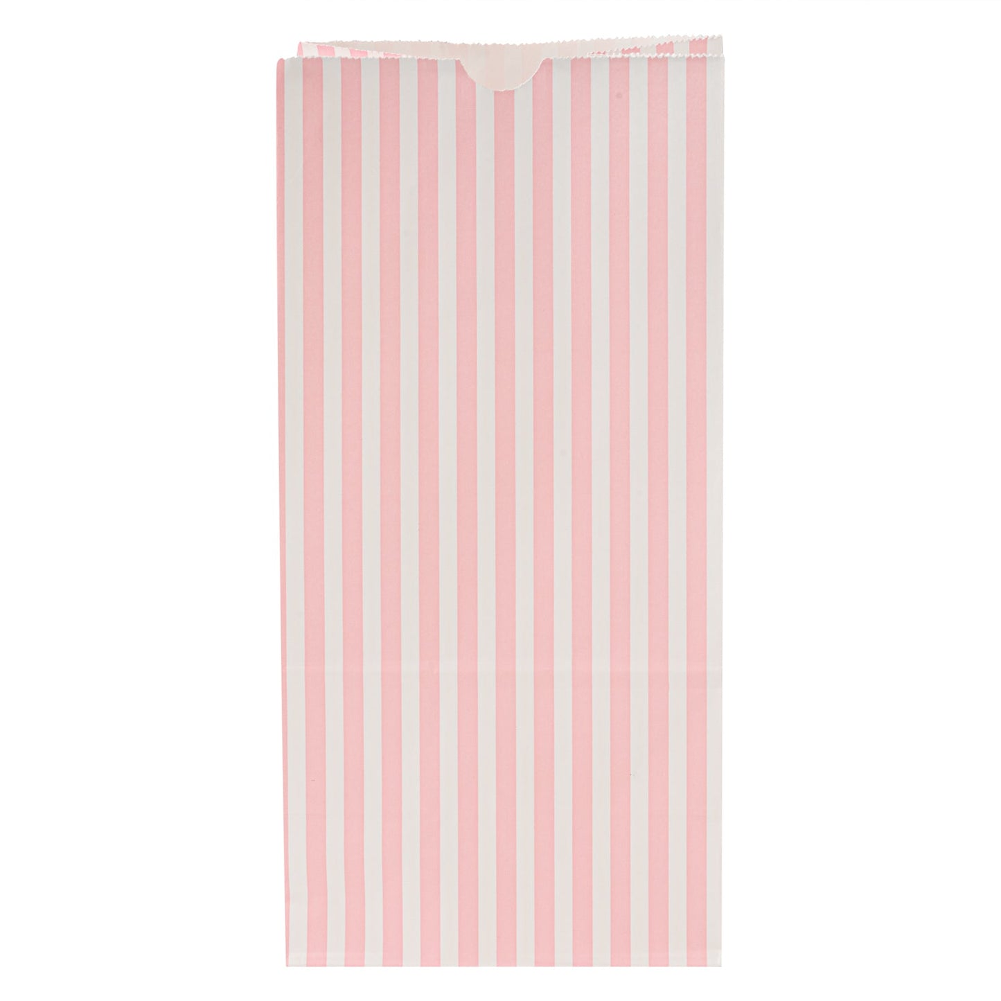 Bag Tek Pink and White Stripe Paper Bag - 8 lb - 6" x 4" x 11 3/4" - 100 count box