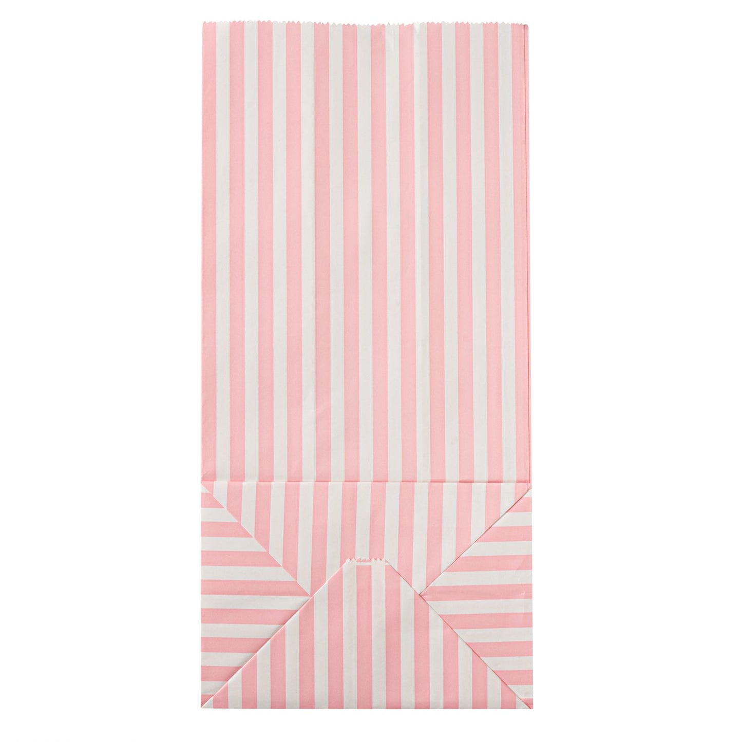 Bag Tek Pink and White Stripe Paper Bag - 8 lb - 6" x 4" x 11 3/4" - 100 count box