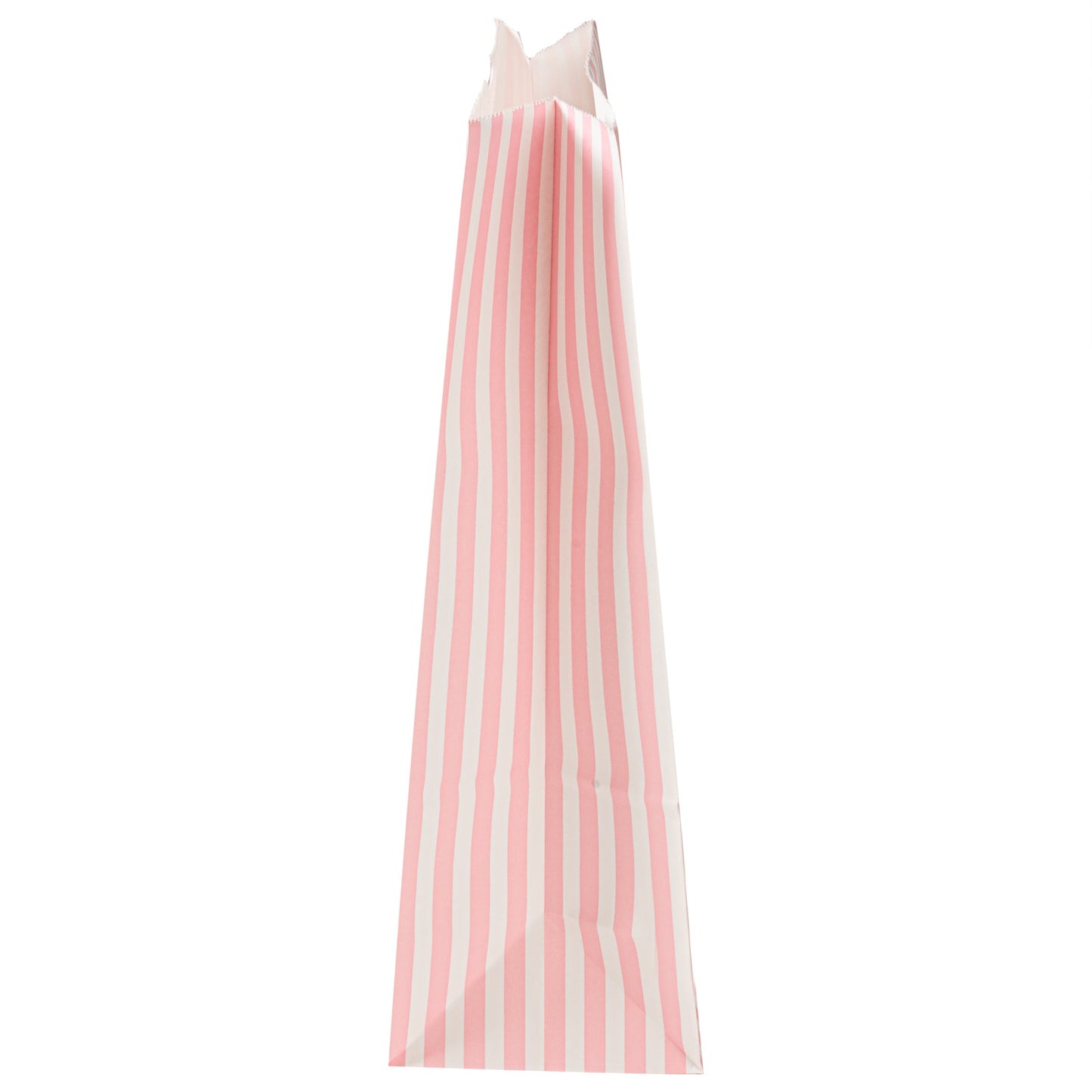 Bag Tek Pink and White Stripe Paper Bag - 8 lb - 6" x 4" x 11 3/4" - 100 count box
