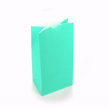 Bag Tek Turquoise Paper Bag - 8 lb - 6" x 4" x 11 3/4" - 100 count box