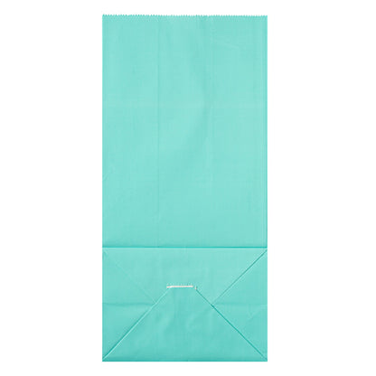 Bag Tek Turquoise Paper Bag - 8 lb - 6" x 4" x 11 3/4" - 100 count box
