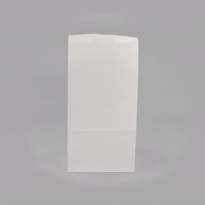 Bag Tek White Paper Bag - 8 lb - 6" x 4" x 11 3/4" - 100 count box
