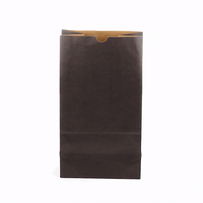 Bag Tek Black Paper Bag - 12 lb - 7" x 4 1/4" x 12 1/2" - 100 count box
