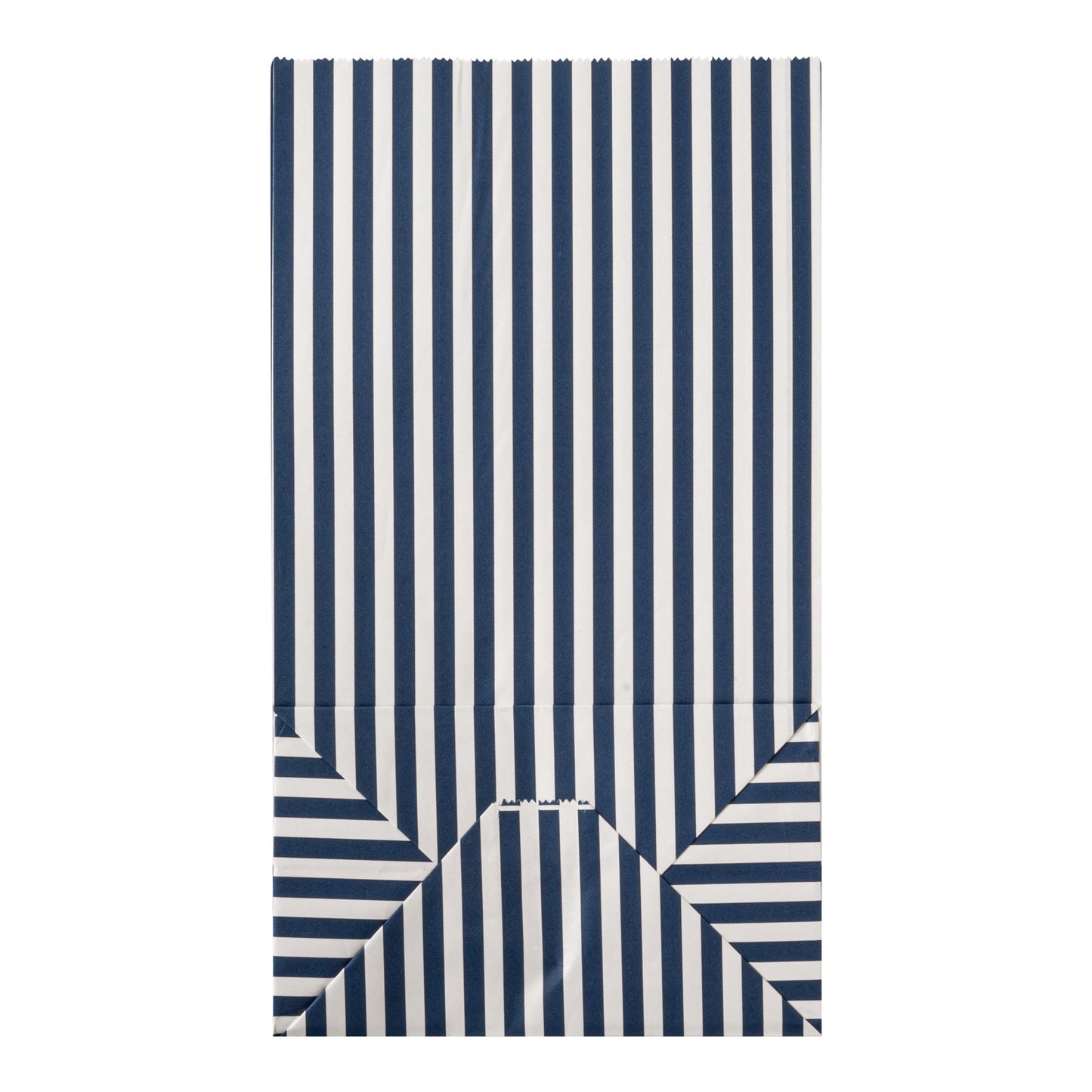 Bag Tek Blue and White Stripe Paper Bag - 12 lb - 7" x 4 1/4" x 12 1/2" - 100 count box