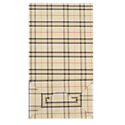 Bag Tek Plaid Paper Bag - 12 lb - 7" x 4 1/4" x 12 1/2" - 100 count box