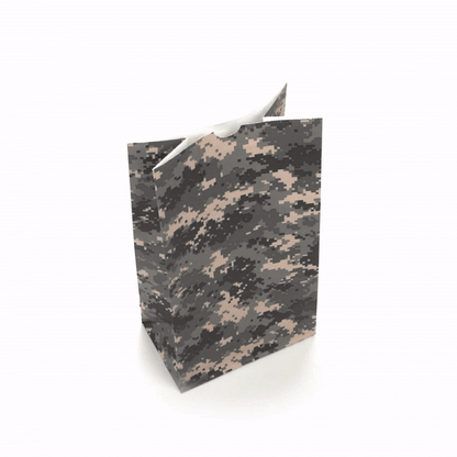Bag Tek Camouflage Paper Bag - 12 lb - 7" x 4 1/4" x 12 1/2" - 100 count box