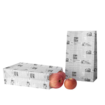Bag Tek Newsprint Paper Bag - 12 lb - 7" x 4 1/4" x 12 1/2" - 100 count box
