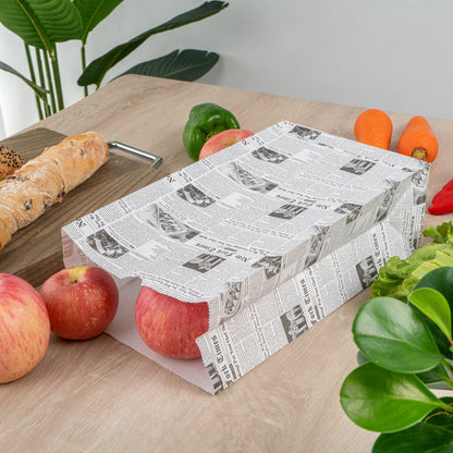 Bag Tek Newsprint Paper Bag - 12 lb - 7" x 4 1/4" x 12 1/2" - 100 count box