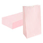 Bag Tek Pink and White Stripe Paper Bag - 12 lb - 7" x 4 1/4" x 12 1/2" - 100 count box