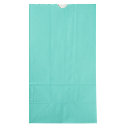 Bag Tek Turquoise Paper Bag - 12 lb - 7" x 4 1/4" x 12 1/2" - 100 count box