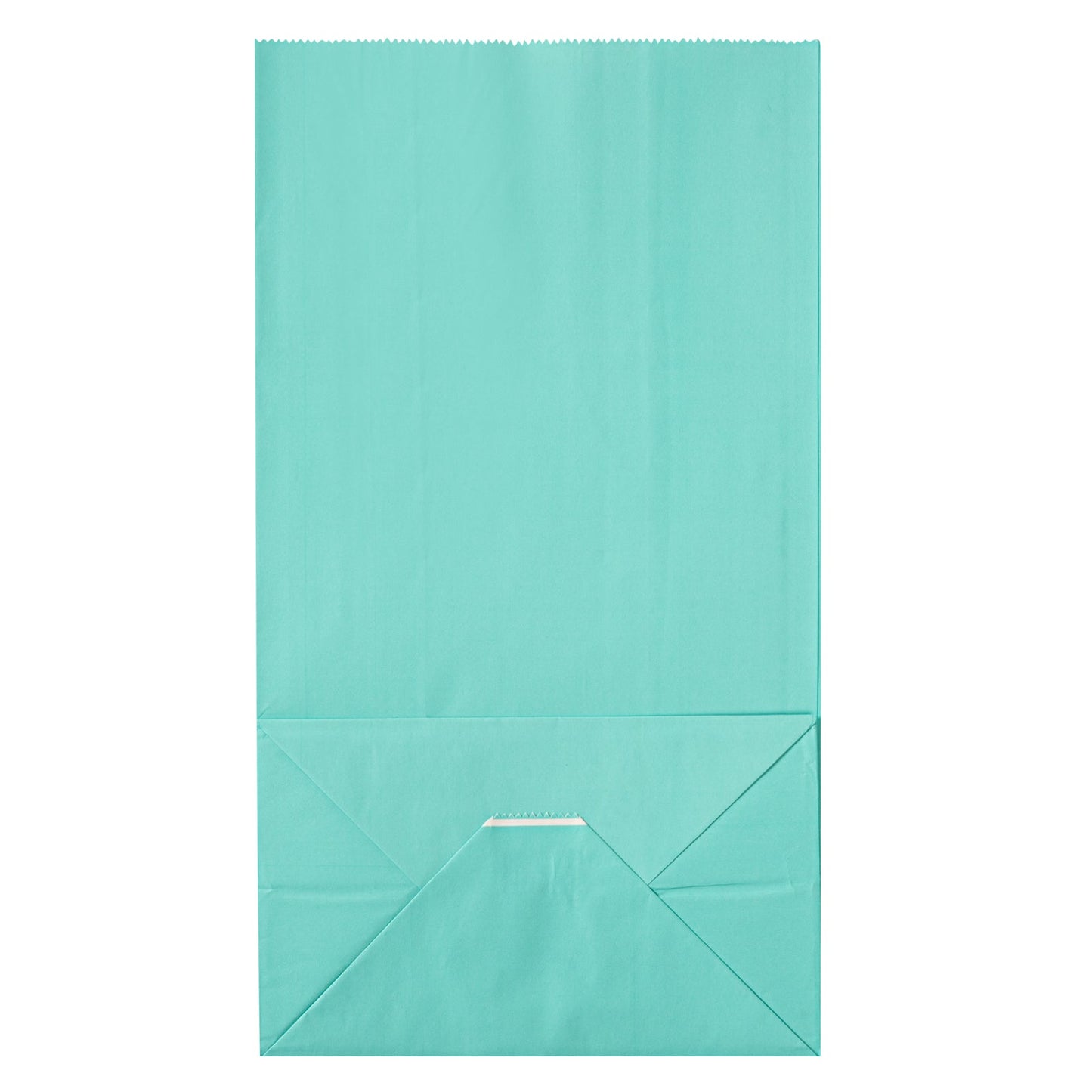 Bag Tek Turquoise Paper Bag - 12 lb - 7" x 4 1/4" x 12 1/2" - 100 count box