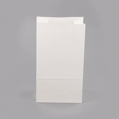 Bag Tek White Paper Bag - 12 lb - 7" x 4 1/4" x 12 1/2" - 100 count box
