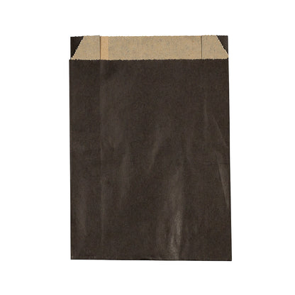 Bag Tek Black Paper French Fry / Snack Bag - 4 1/4" x 1 1/2" x 6 1/4" - 100 count box