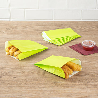 Bag Tek Eco Paper French Fry / Snack Bag - 4 1/4" x 1 1/2" x 6 1/4" - 100 count box