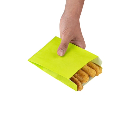 Bag Tek Eco Paper French Fry / Snack Bag - 4 1/4" x 1 1/2" x 6 1/4" - 100 count box