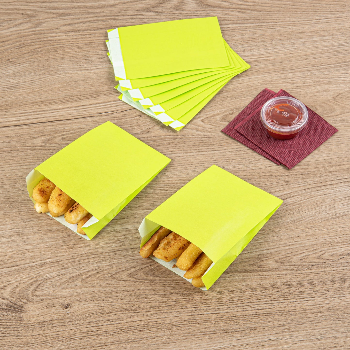 Bag Tek Eco Paper French Fry / Snack Bag - 4 1/4" x 1 1/2" x 6 1/4" - 100 count box