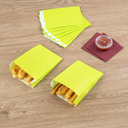 Bag Tek Eco Paper French Fry / Snack Bag - 4 1/4" x 1 1/2" x 6 1/4" - 100 count box