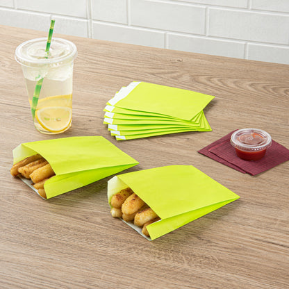 Bag Tek Eco Paper French Fry / Snack Bag - 4 1/4" x 1 1/2" x 6 1/4" - 100 count box