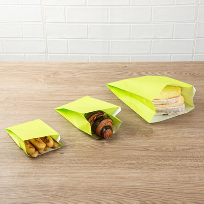 Bag Tek Eco Paper French Fry / Snack Bag - 4 1/4" x 1 1/2" x 6 1/4" - 100 count box