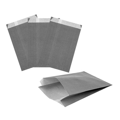 Bag Tek Gray Paper French Fry / Snack Bag - 4 1/4" x 1 1/2" x 6 1/4" - 100 count box