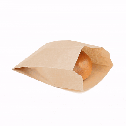 Bag Tek Kraft Paper French Fry / Snack Bag - 4 1/4" x 1 1/2" x 6 1/4" - 100 count box