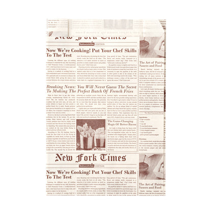 Bag Tek Sepia Newsprint Paper French Fry / Snack Bag - 4 1/4" x 1 1/2" x 6 1/4" - 100 count box