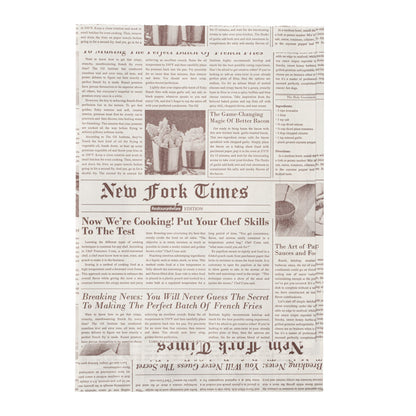 Bag Tek Sepia Newsprint Paper French Fry / Snack Bag - 4 1/4" x 1 1/2" x 6 1/4" - 100 count box