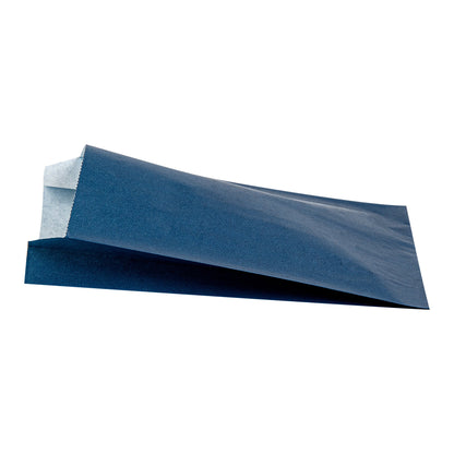 Bag Tek Midnight Blue Paper French Fry / Snack Bag - 4 1/4" x 1 1/2" x 6 1/4" - 100 count box