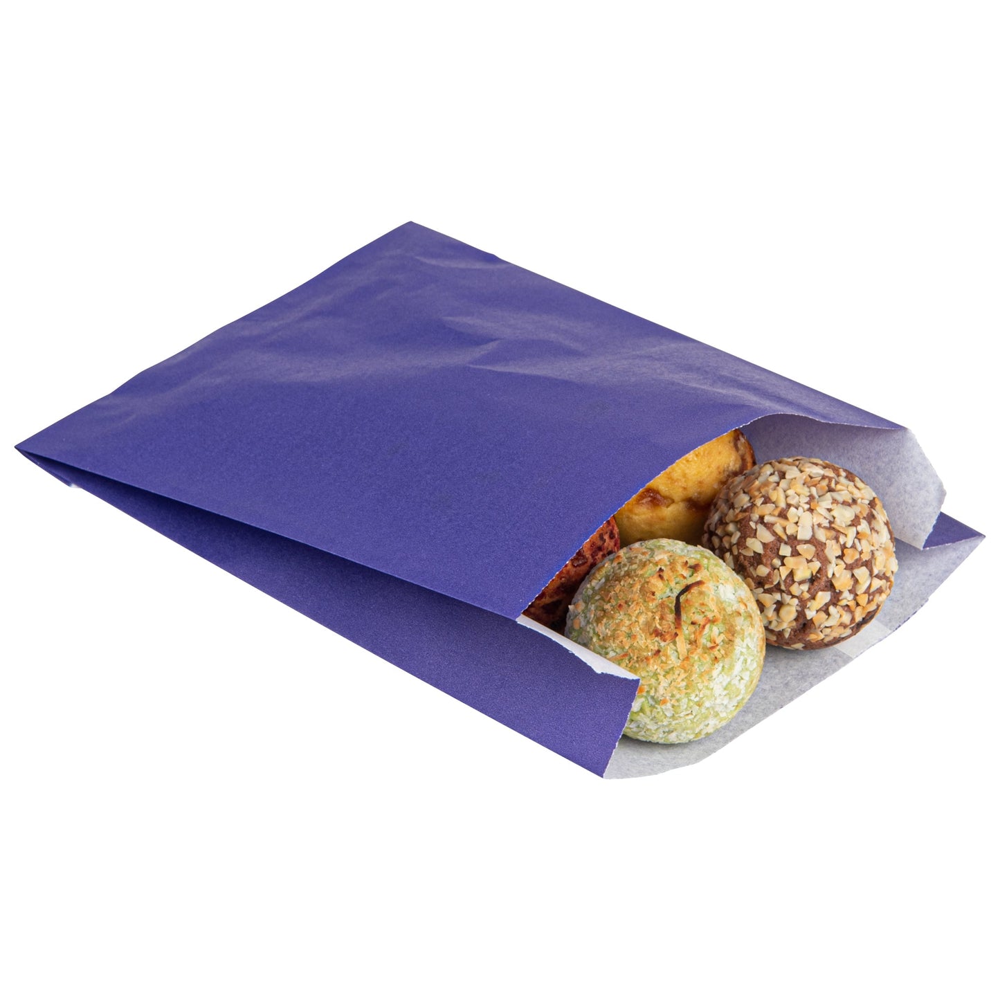 Bag Tek Purple Paper French Fry / Snack Bag - 4 1/4" x 1 1/2" x 6 1/4" - 100 count box