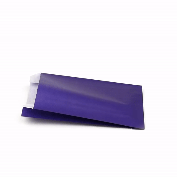 Bag Tek Purple Paper French Fry / Snack Bag - 4 1/4" x 1 1/2" x 6 1/4" - 100 count box