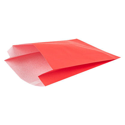 Bag Tek Red Paper French Fry / Snack Bag - 4 1/4" x 1 1/2" x 6 1/4" - 100 count box