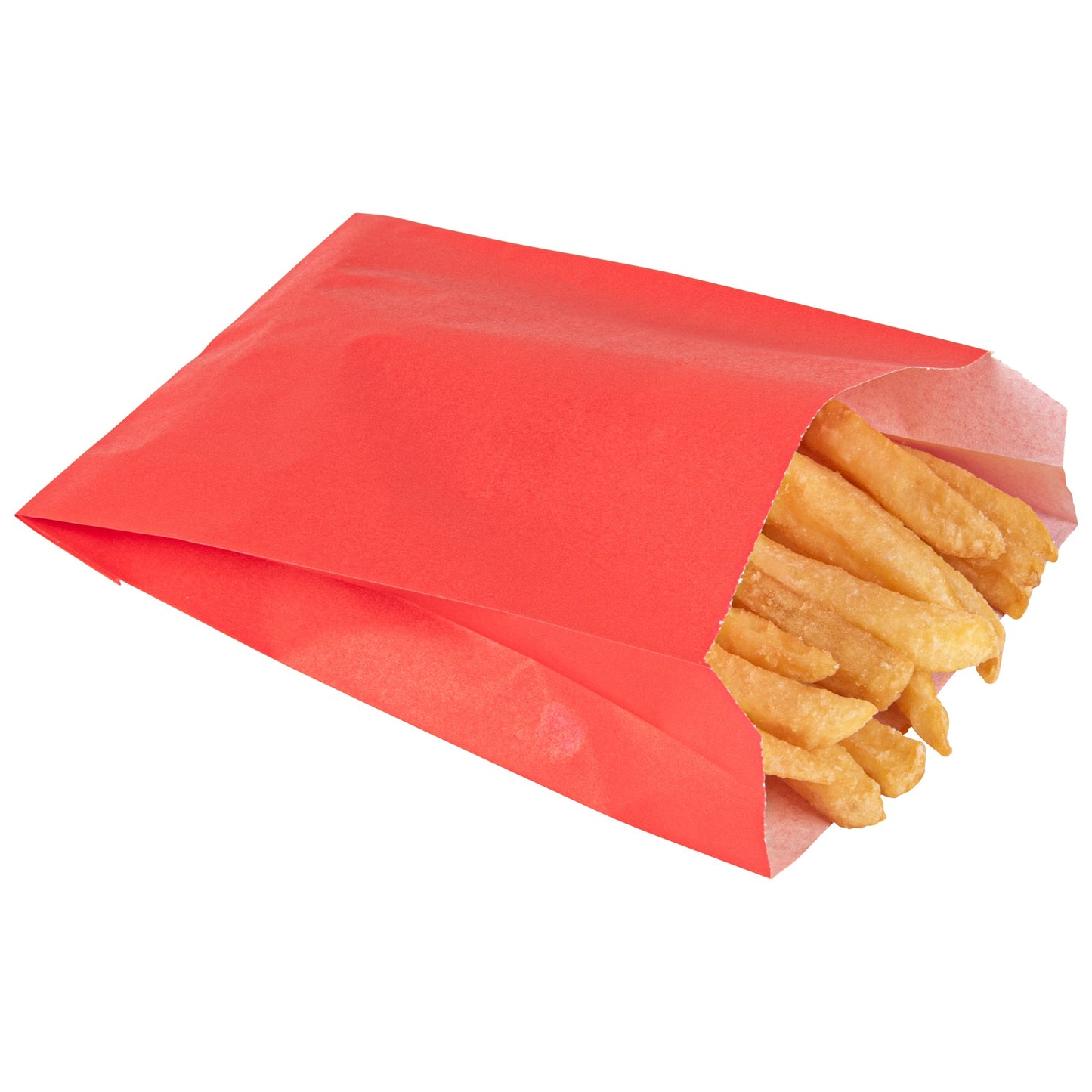 Bag Tek Red Paper French Fry / Snack Bag - 4 1/4" x 1 1/2" x 6 1/4" - 100 count box