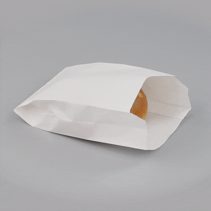 Bag Tek White Paper French Fry / Snack Bag - 4 1/4" x 1 1/2" x 6 1/4" - 100 count box