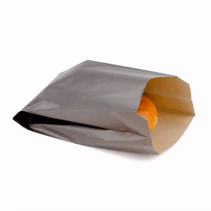 Bag Tek Black Paper French Fry / Snack Bag - 5" x 3" x 8 3/4" - 100 count box
