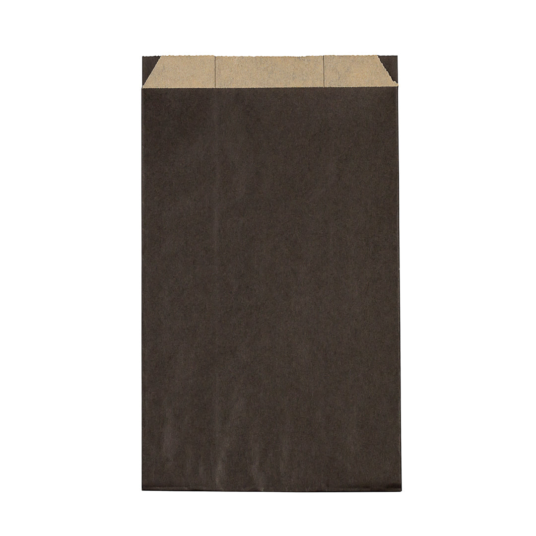 Bag Tek Black Paper French Fry / Snack Bag - 5" x 3" x 8 3/4" - 100 count box