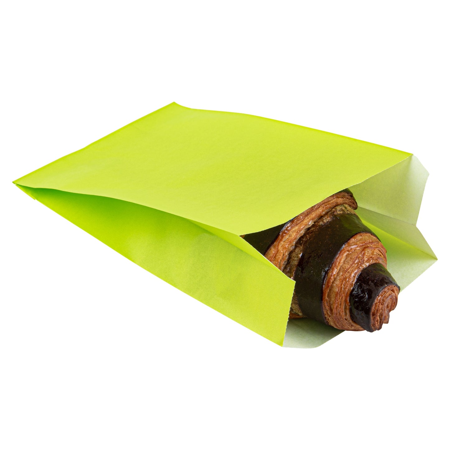Bag Tek Eco Green Paper French Fry / Snack Bag - 5" x 3" x 8 3/4" - 100 count box