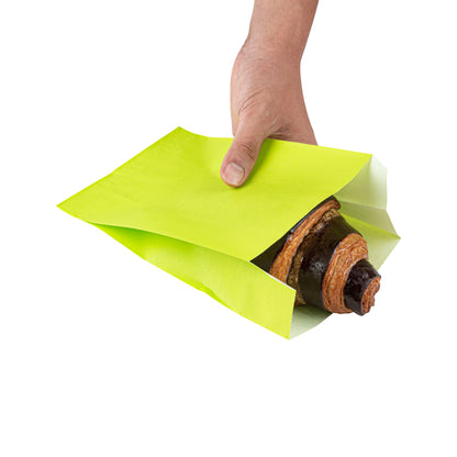 Bag Tek Eco Green Paper French Fry / Snack Bag - 5" x 3" x 8 3/4" - 100 count box