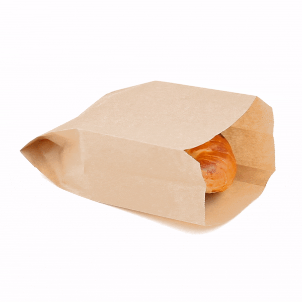 Bag Tek Kraft Paper French Fry / Snack Bag - 5" x 3" x 8 3/4" - 100 count box