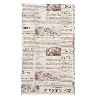 Bag Tek Sepia Newsprint Paper French Fry / Snack Bag - 5" x 3" x 8 3/4" - 100 count box