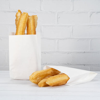 Bag Tek White Paper French Fry / Snack Bag - 5" x 3" x 8 3/4" - 100 count box