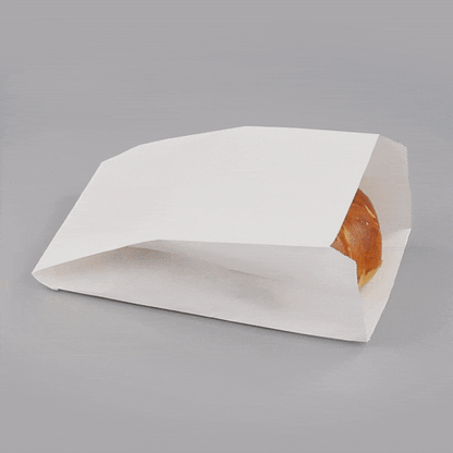 Bag Tek White Paper French Fry / Snack Bag - 5" x 3" x 8 3/4" - 100 count box