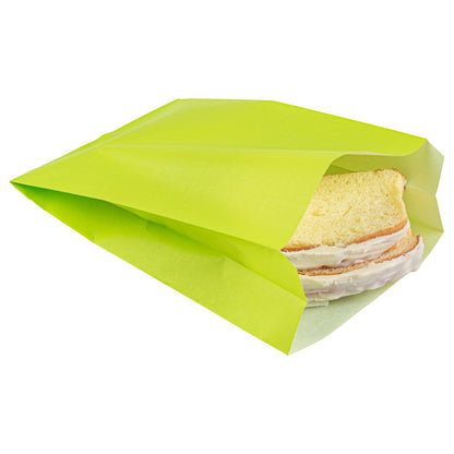 Bag Tek Eco Green Paper French Fry / Snack Bag - 7" x 3" x 11" - 100 count box