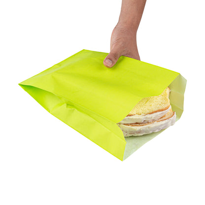 Bag Tek Eco Green Paper French Fry / Snack Bag - 7" x 3" x 11" - 100 count box