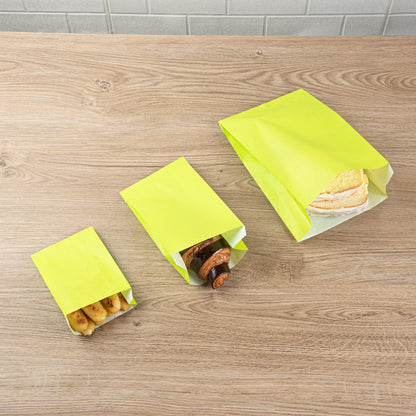 Bag Tek Eco Green Paper French Fry / Snack Bag - 7" x 3" x 11" - 100 count box