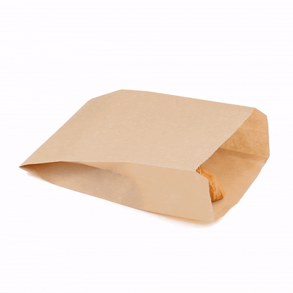 Bag Tek Kraft Paper French Fry / Snack Bag - 7" x 3" x 11" - 100 count box
