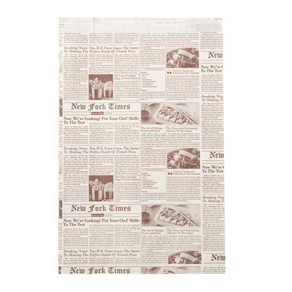 Bag Tek Sepia Newsprint Paper French Fry / Snack Bag - 7" x 3" x 11" - 100 count box