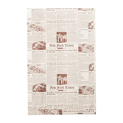 Bag Tek Sepia Newsprint Paper French Fry / Snack Bag - 7" x 3" x 11" - 100 count box