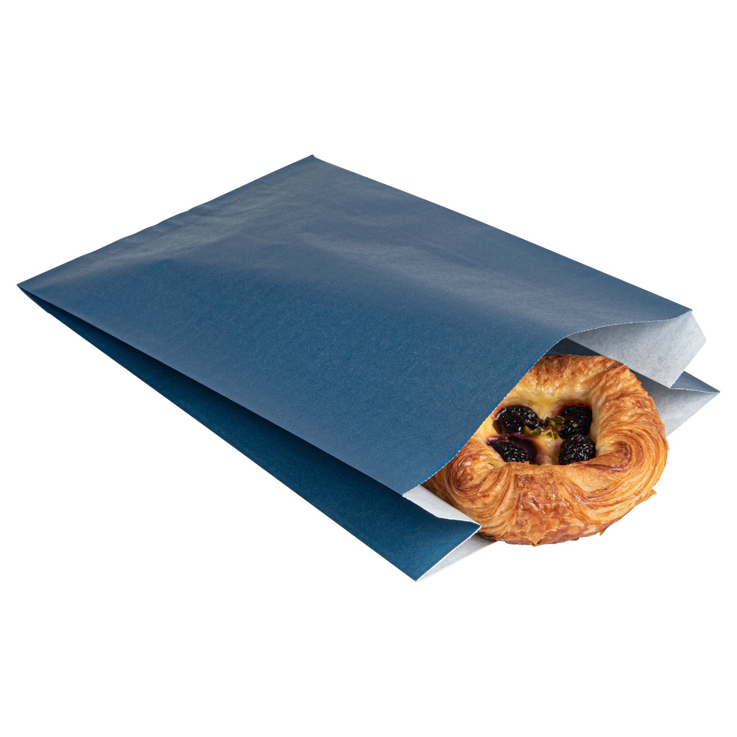 Bag Tek Midnight Blue Paper French Fry / Snack Bag - 7" x 3" x 11" - 100 count box