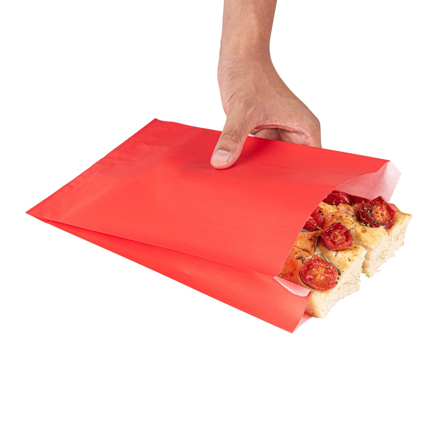 Bag Tek Red Paper French Fry / Snack Bag - 7" x 3" x 11" - 100 count box